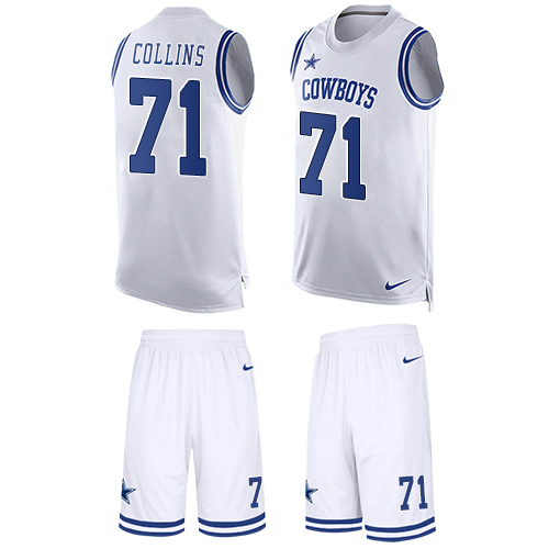 Nike Cowboys #71 La'el Collins White Men's Stitched NFL Limited Tank Top Suit Jersey - Click Image to Close
